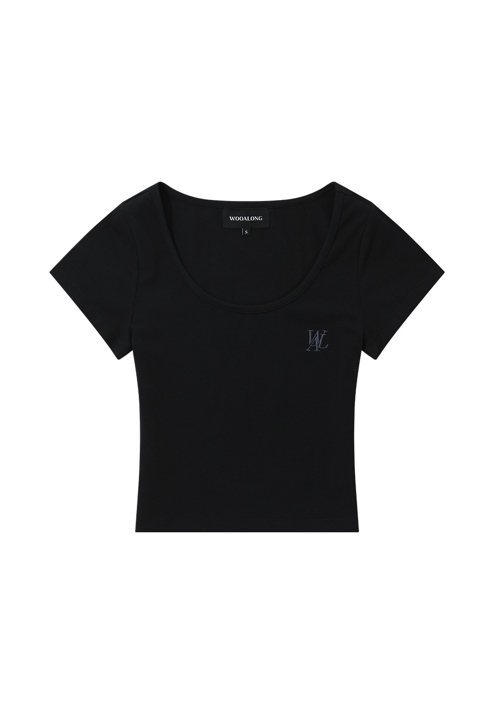 Signature U-neck T-shirts - BLACK
