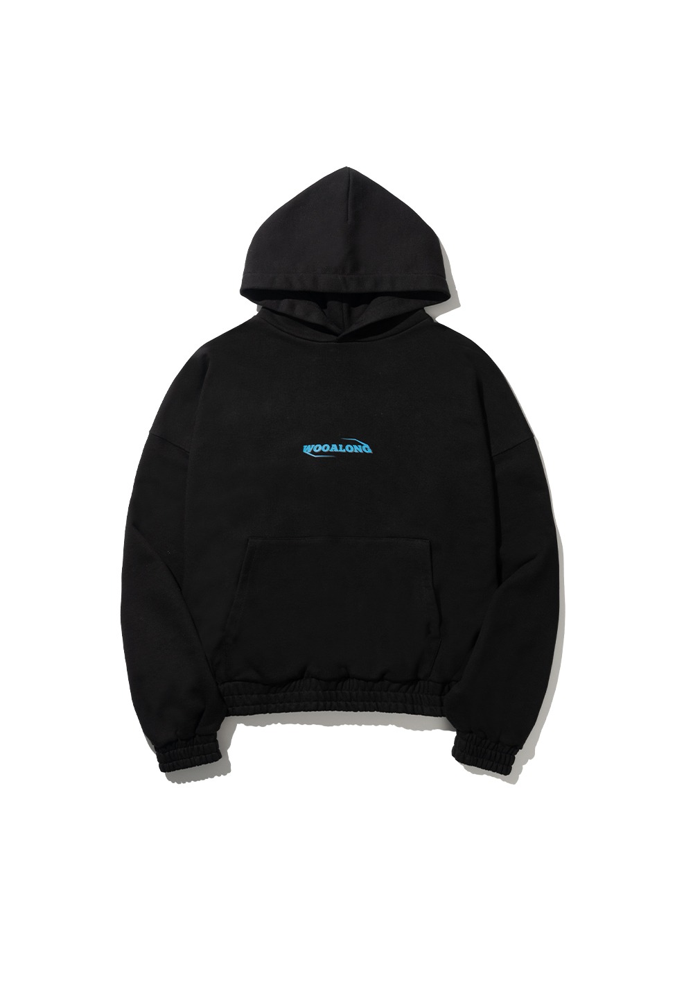 Sharp logo banding hoodie - BLACK