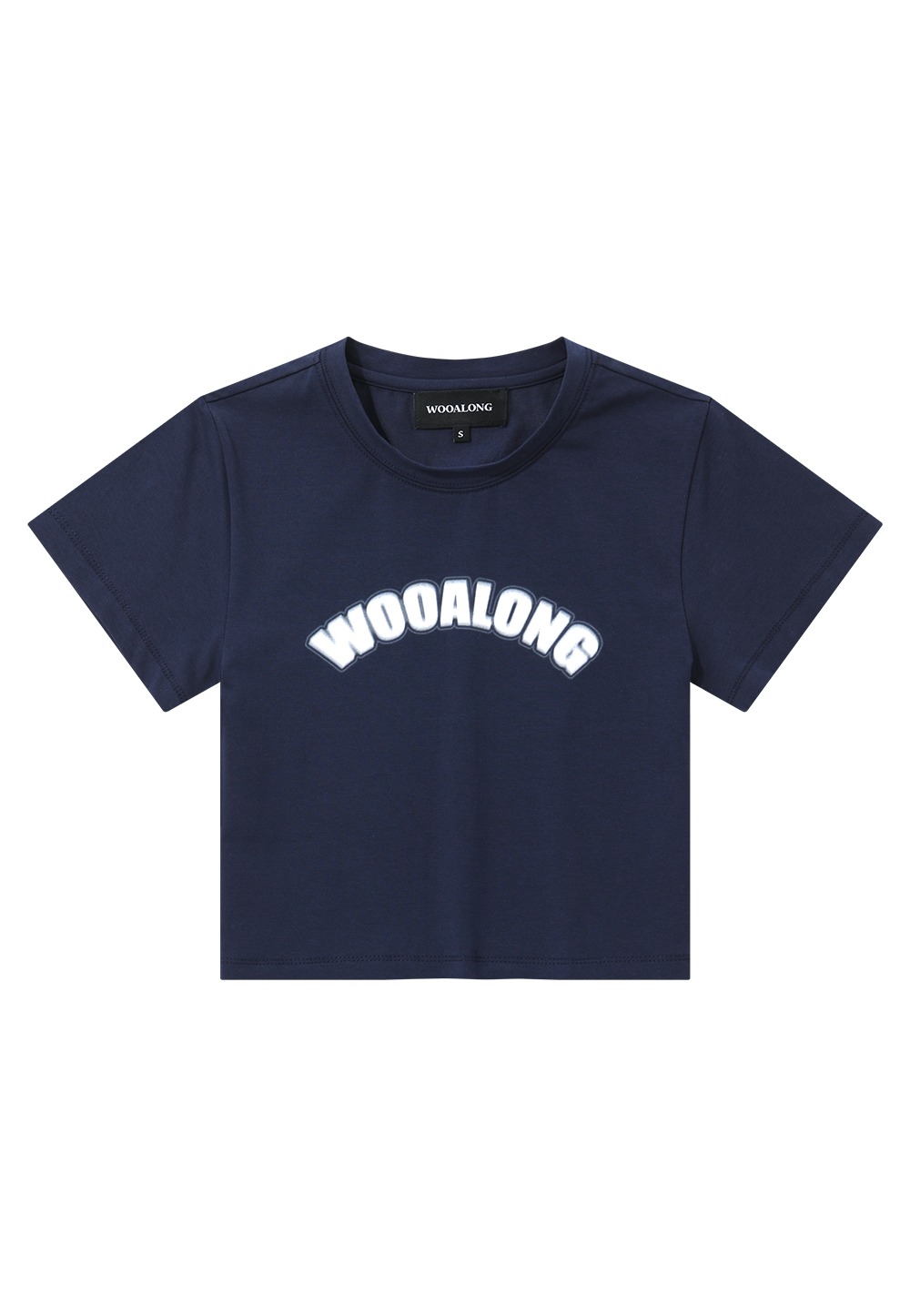 Lettering tight fit crop T - NAVY
