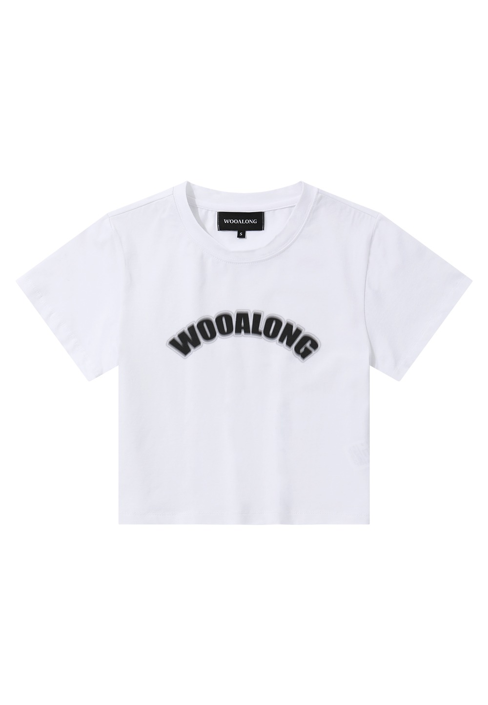 Lettering tight fit crop T - WHITE