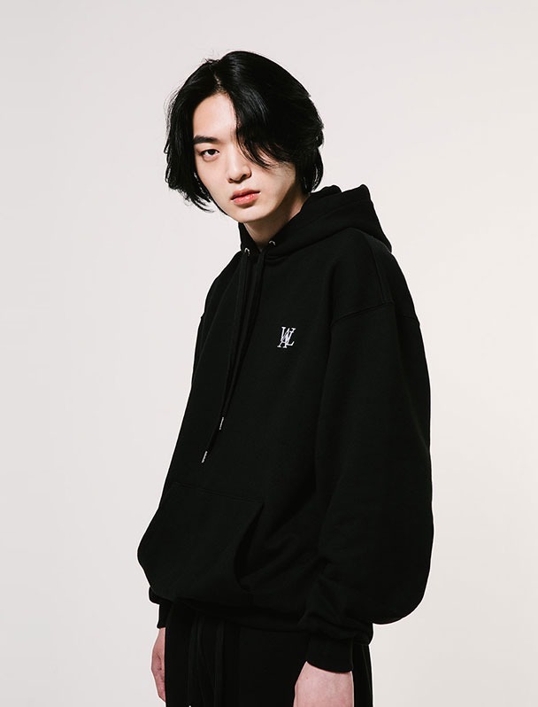 Wooalong signature standard hoodie - BLACK