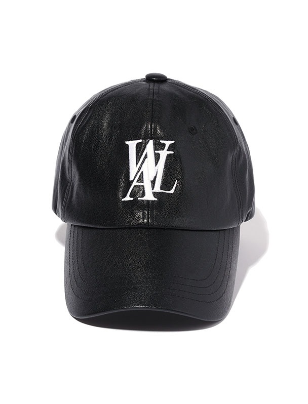 Signature Logo ball cap - Leather BLACK