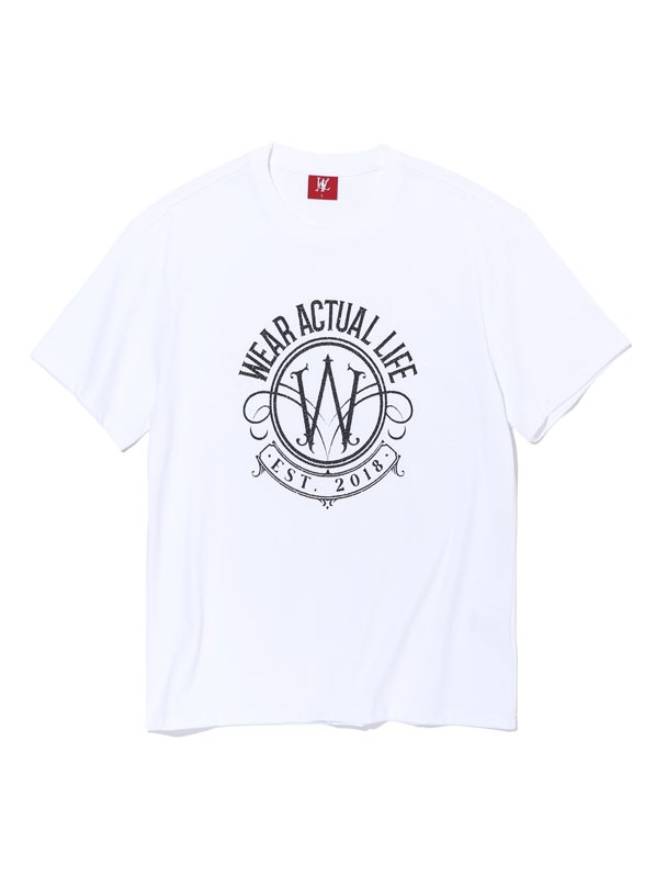 Circular crack T-shirt - WHITE