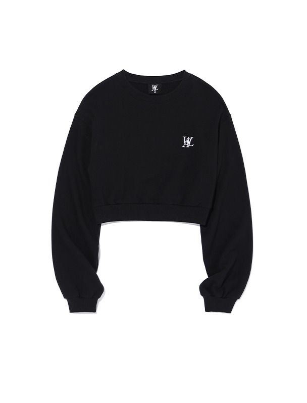 Signature crop sweatshirt - BLACK [6/10 예약배송]