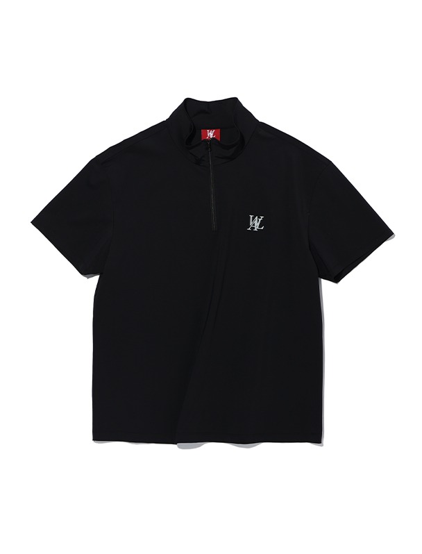 Zip up half neck T-shirt - BLACK [5/26 예약배송]