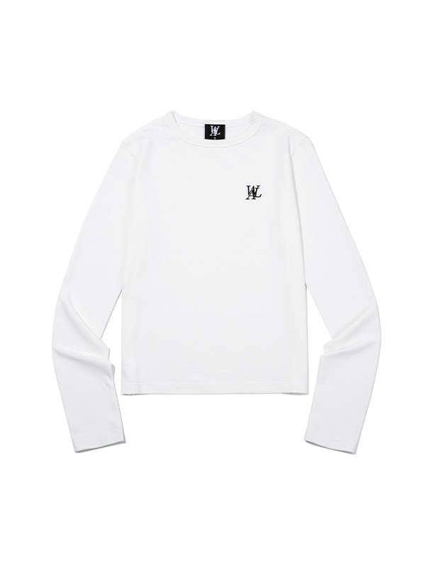 Signature fitted silky long sleeve - WHITE