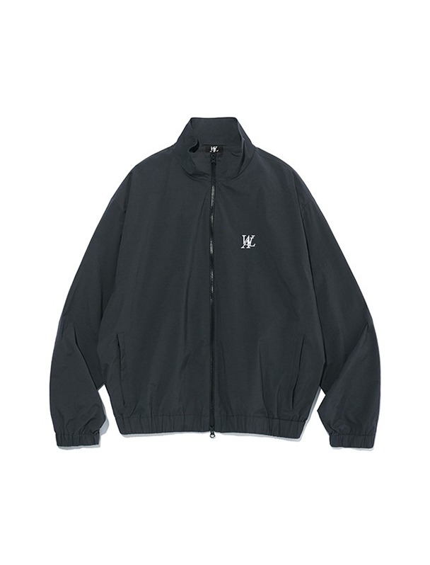 Signature banding over zip-up - CHARCOAL