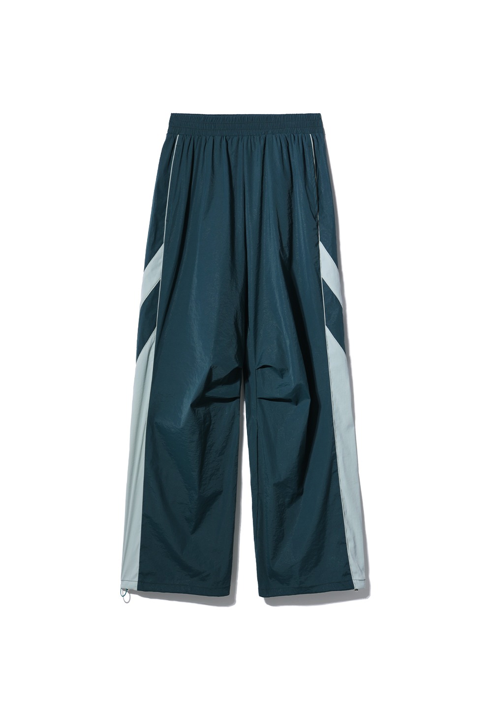 Side-line coloring nylon pants - TURQUOISE