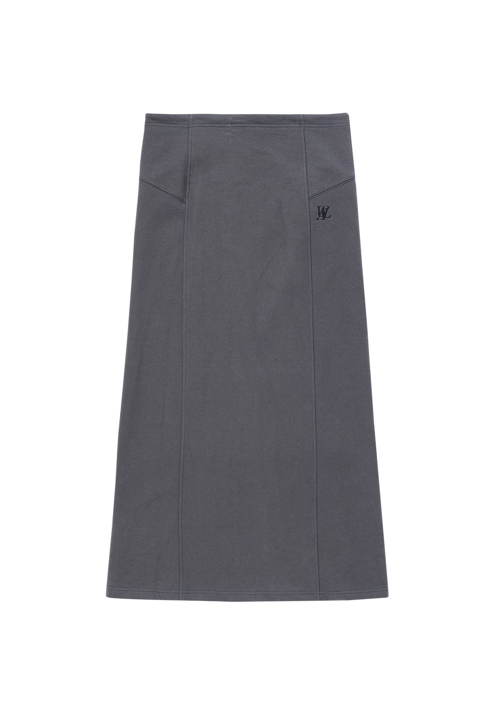 Signature slim long skirt - CHARCOAL GREY