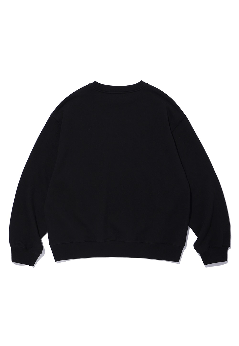 Slash semi over fit sweatshirt - BLACK