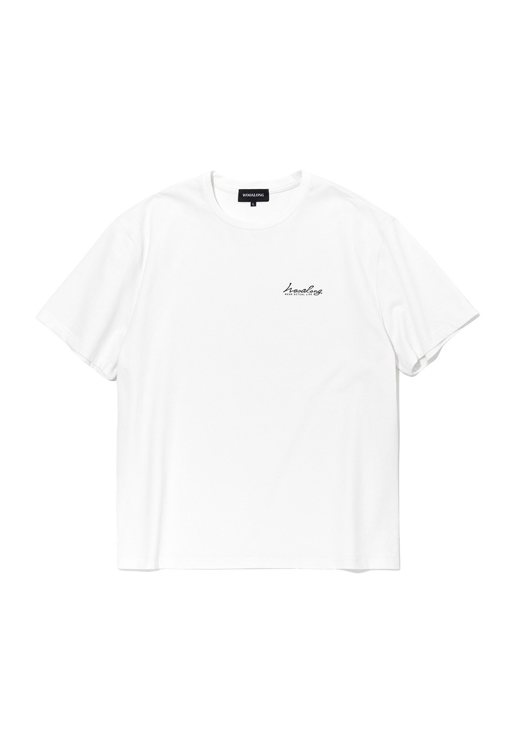 Cursive lettering cotton over fit T-shirt - WHITE