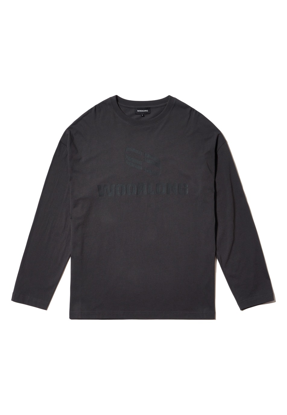 Spin logo over fit long sleeve - CHARCOAL
