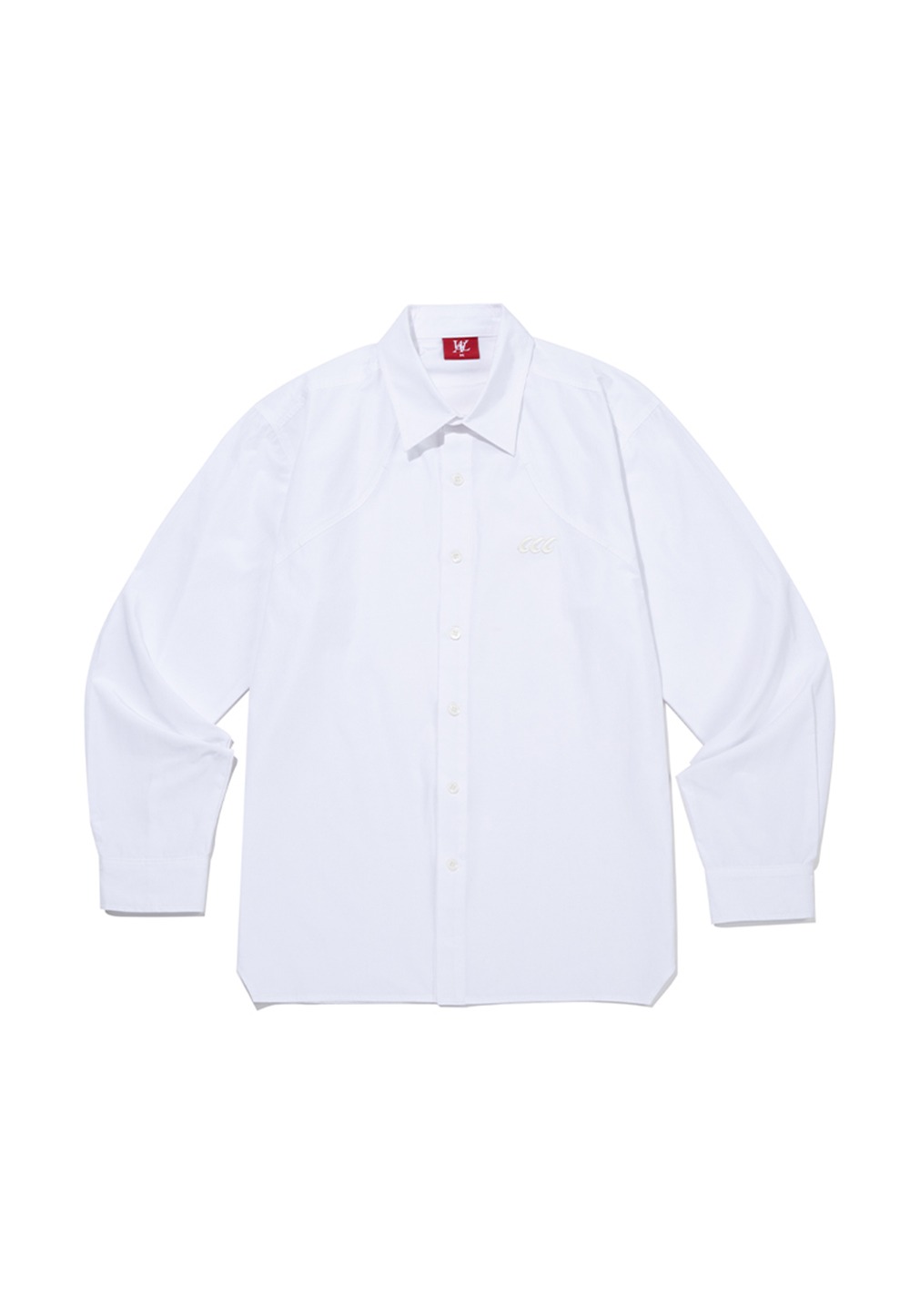 Claw semi loose fit split shirt - WHITE